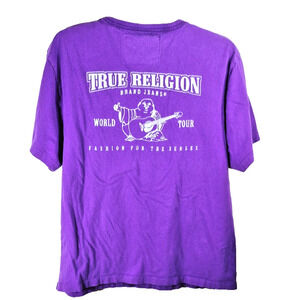 True religion World Tour T-shirt Buddha logo Purple Size large